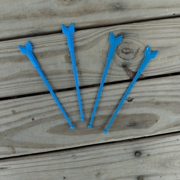 Lot of 4 Vintage Blue Amtrak Train Drink Stirrers Sizzle Sticks Barware Bar - Picture 1 of 2